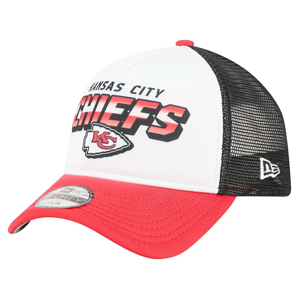 Kansas City Chiefs New Era Youth Streak 9FORTY A-Frame Adjustable Hat White/Red