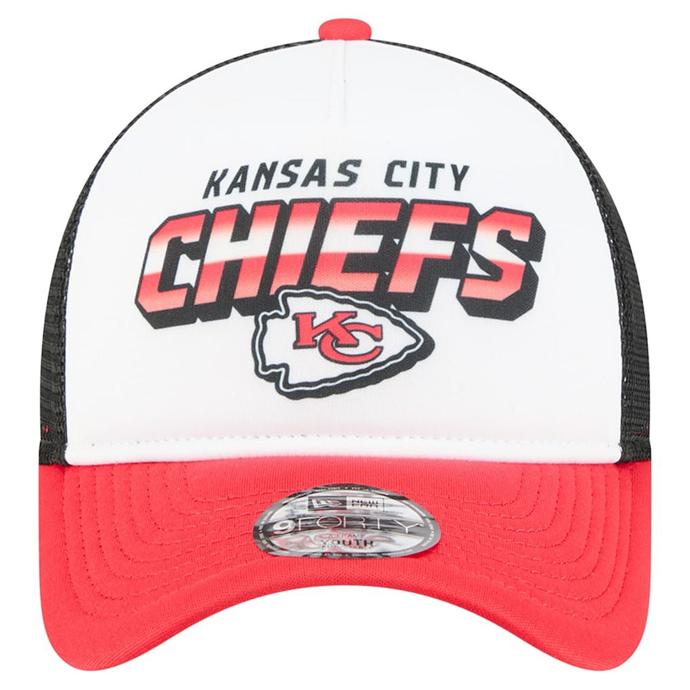 Kansas City Chiefs New Era Youth Streak 9FORTY A-Frame Adjustable Hat White/Red