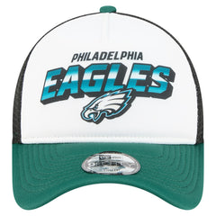 Philadelphia Eagles New Era Youth Streak 9FORTY A-Frame Adjustable Hat White/Green