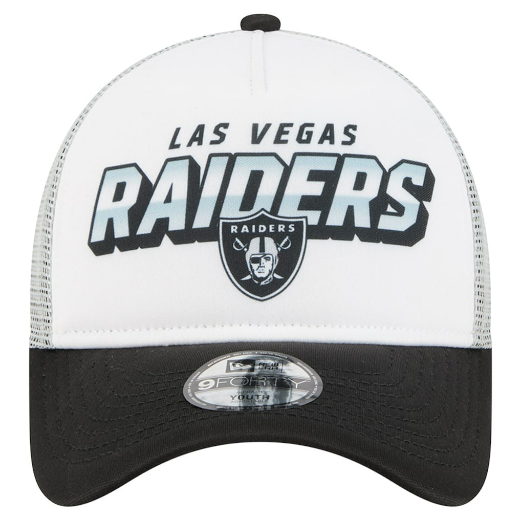 Las Vegas Raiders New Era Youth Streak 9FORTY A-Frame Adjustable Hat White/Black