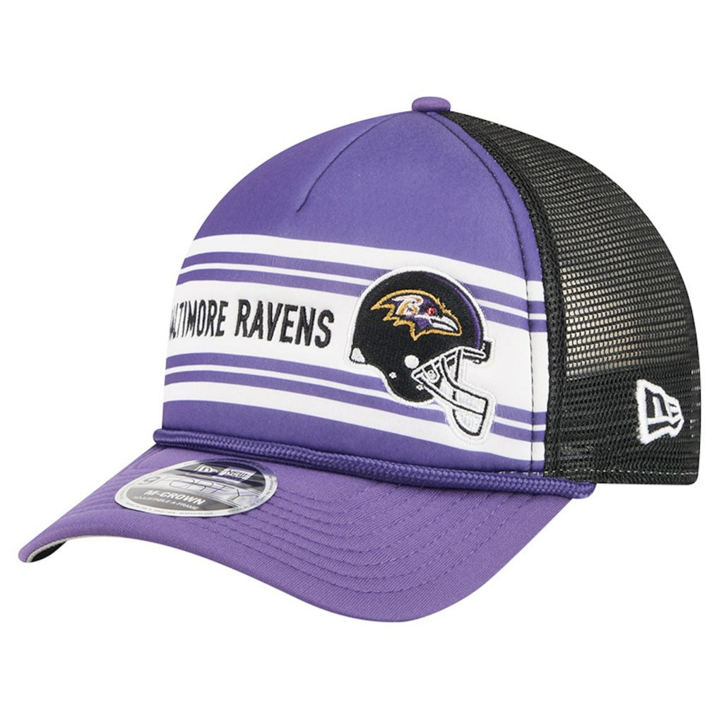 Baltimore Ravens New Era Linear A-Frame 9FORTY Adjustable Hat Purple