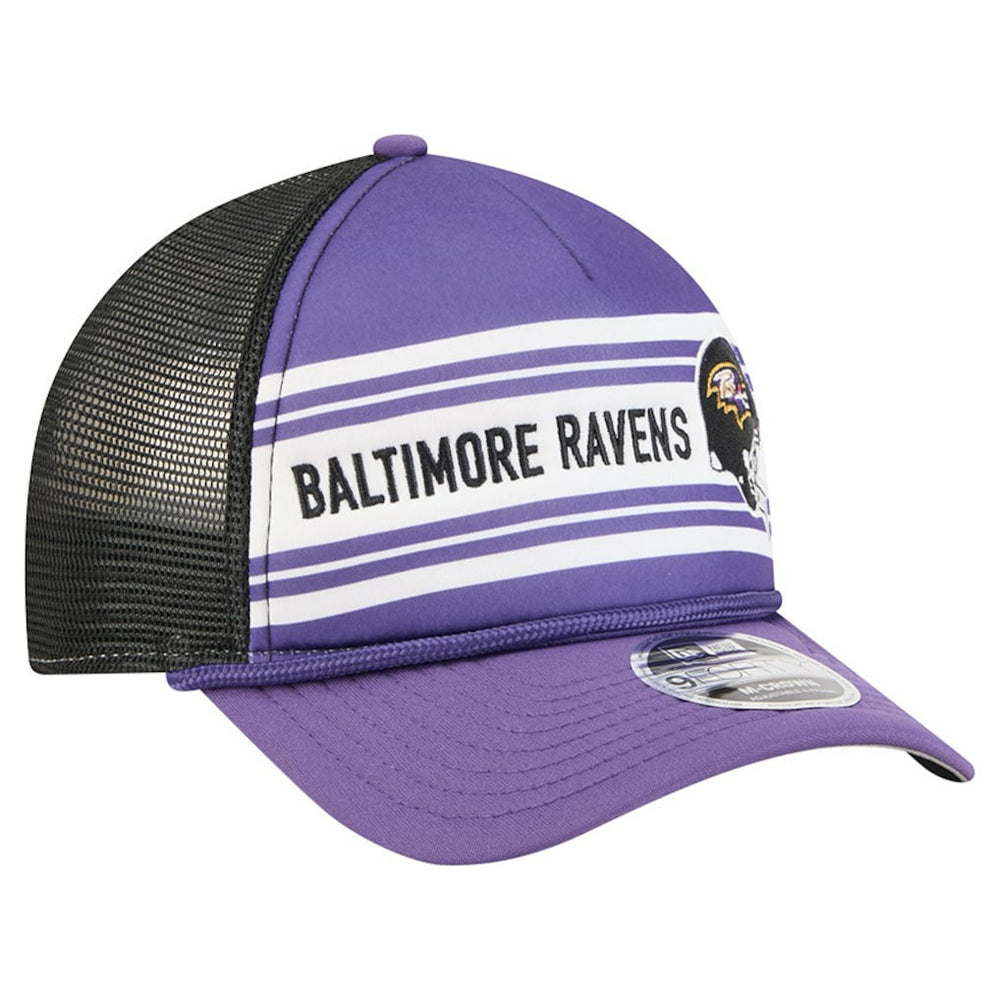 Baltimore Ravens New Era Linear A-Frame 9FORTY Adjustable Hat Purple