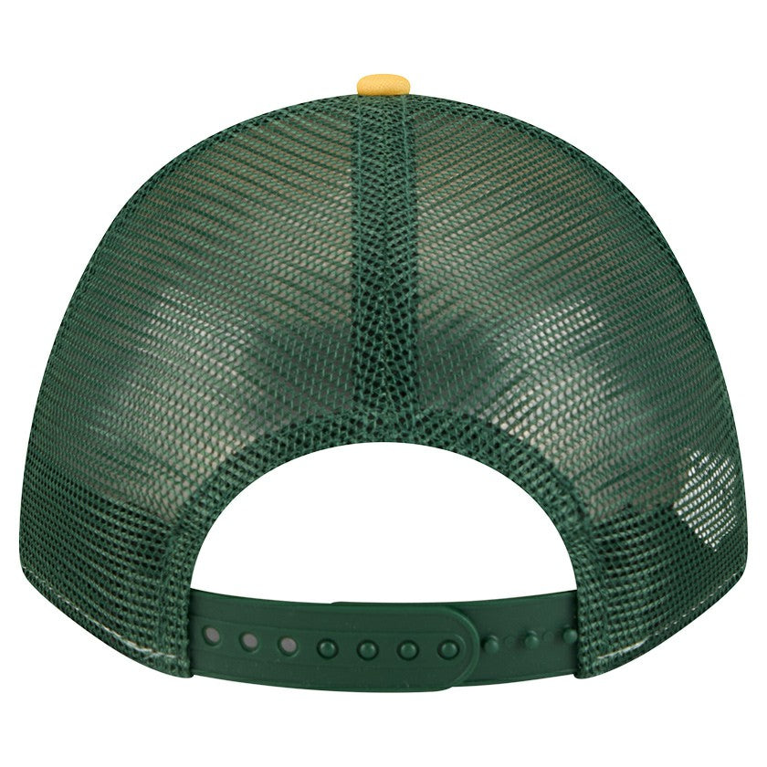 Green Bay Packers New Era Linear A-Frame 9FORTY Adjustable Hat Gold