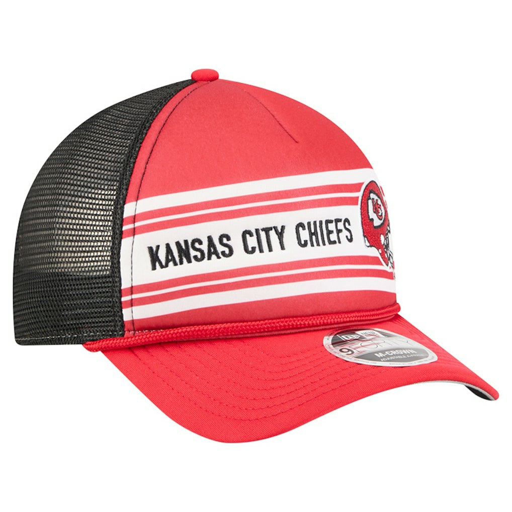 Kansas City Chiefs New Era Linear A-Frame 9FORTY Adjustable Hat Red