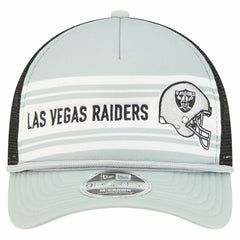 Las Vegas Raiders New Era Linear A-Frame 9FORTY Adjustable Hat Silver