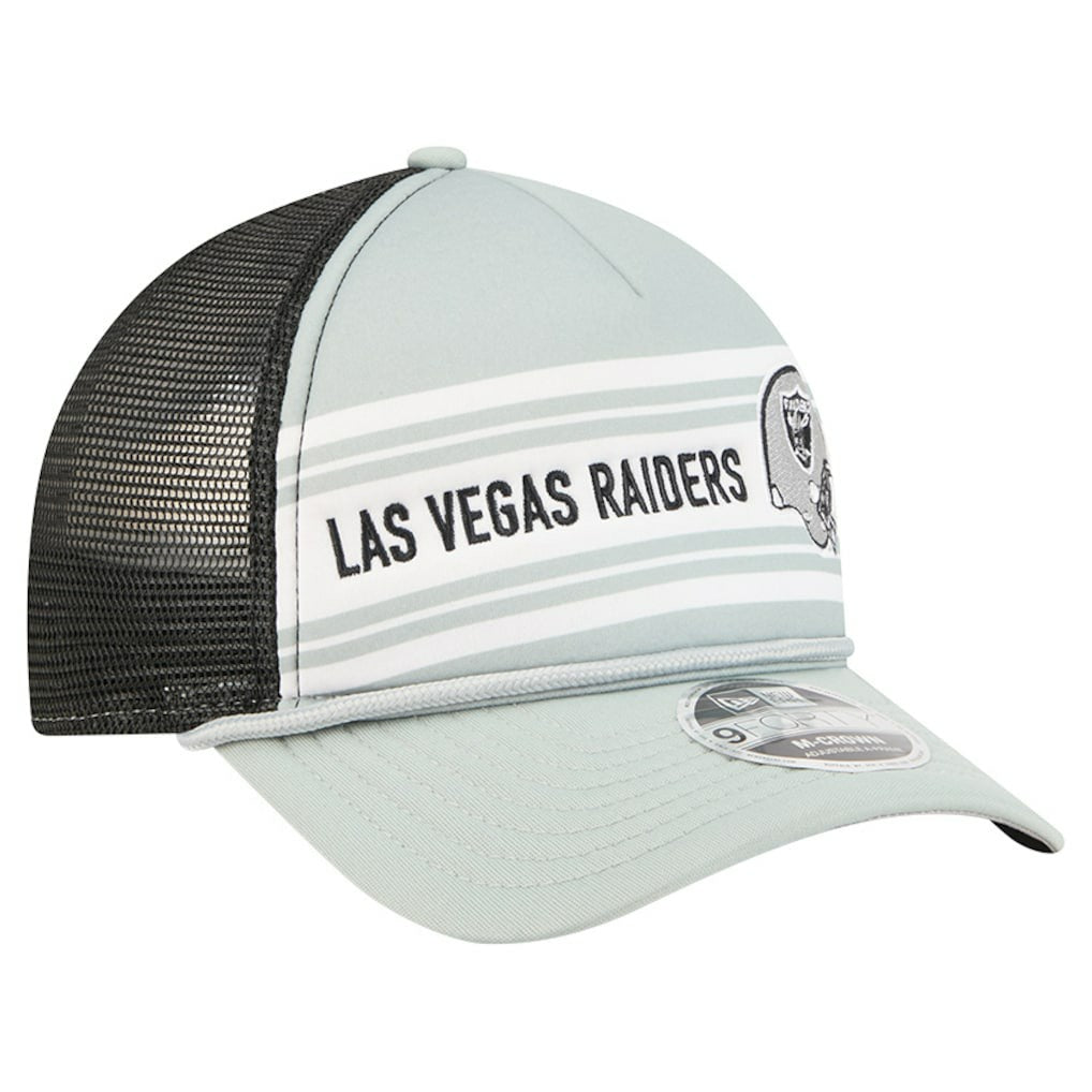 Las Vegas Raiders New Era Linear A-Frame 9FORTY Adjustable Hat Silver