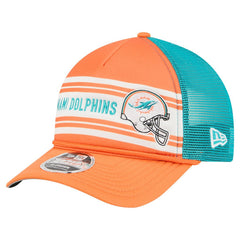 Miami Dolphins New Era Linear A-Frame 9FORTY Adjustable Hat Orange