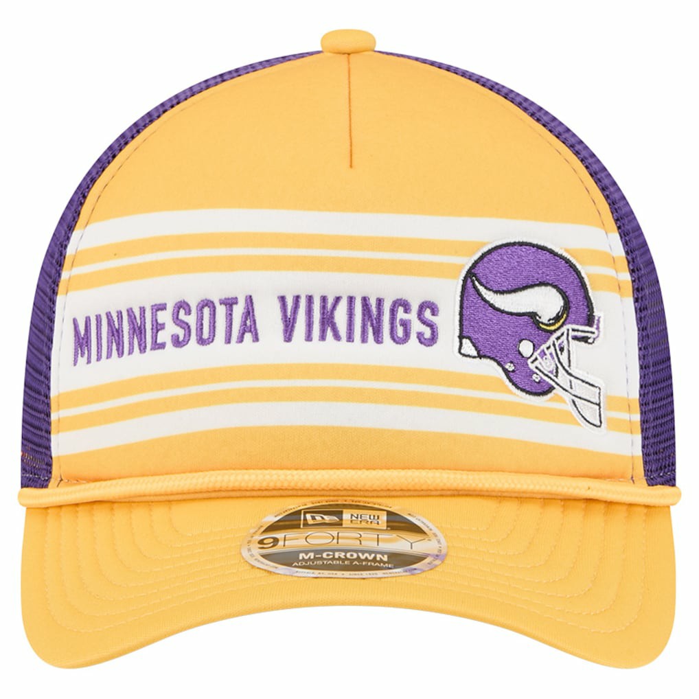 Minnesota Vikings New Era Linear A-Frame 9FORTY Adjustable Hat Gold