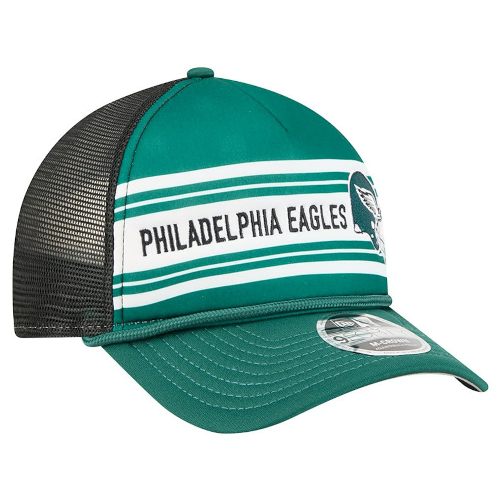 Philadelphia Eagles New Era Linear A-Frame 9FORTY Adjustable Hat Green