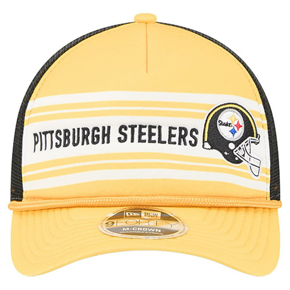 Pittsburgh Steelers New Era Linear A-Frame 9FORTY Adjustable Hat Gold