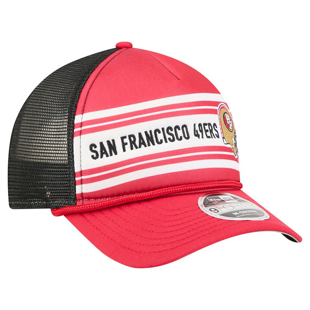 San Francisco 49ers New Era Linear A-Frame 9FORTY Adjustable Hat Red