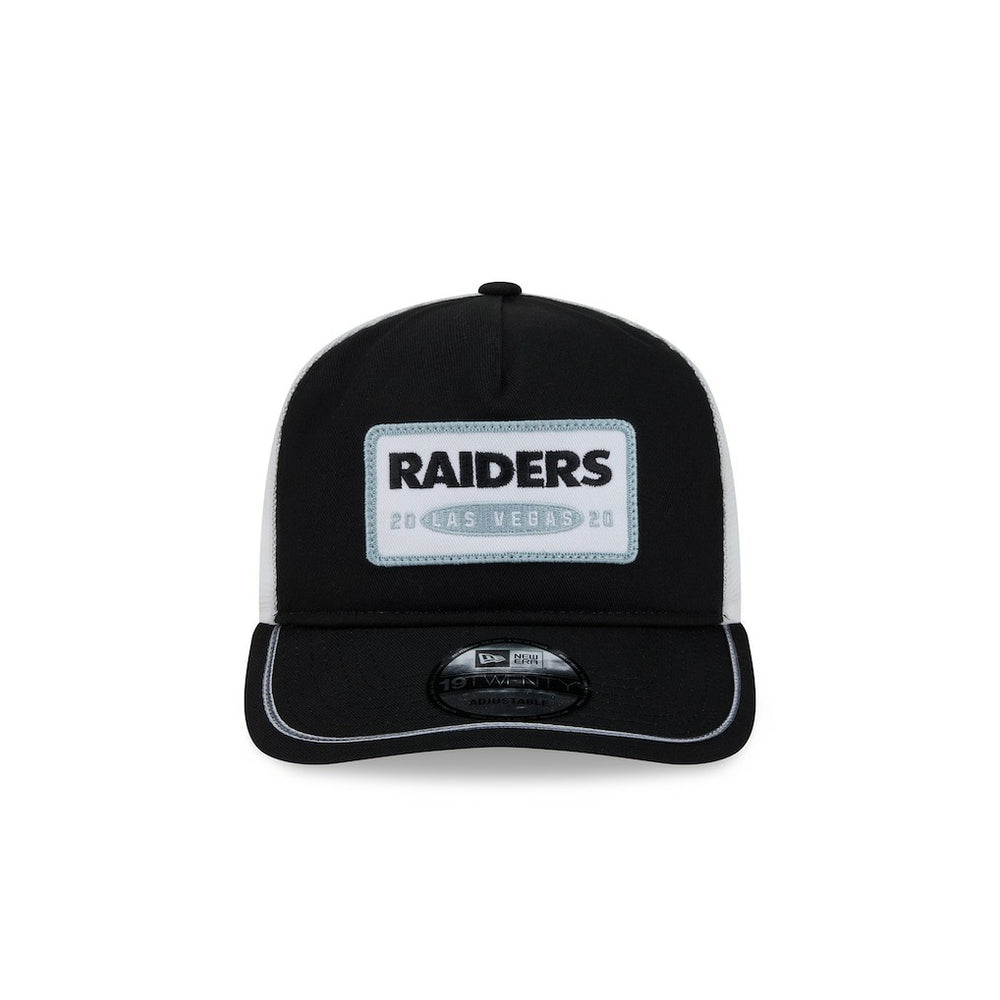 Las Vegas Raiders New Era Patch 19TWENTY Adjustable Hat Black/White