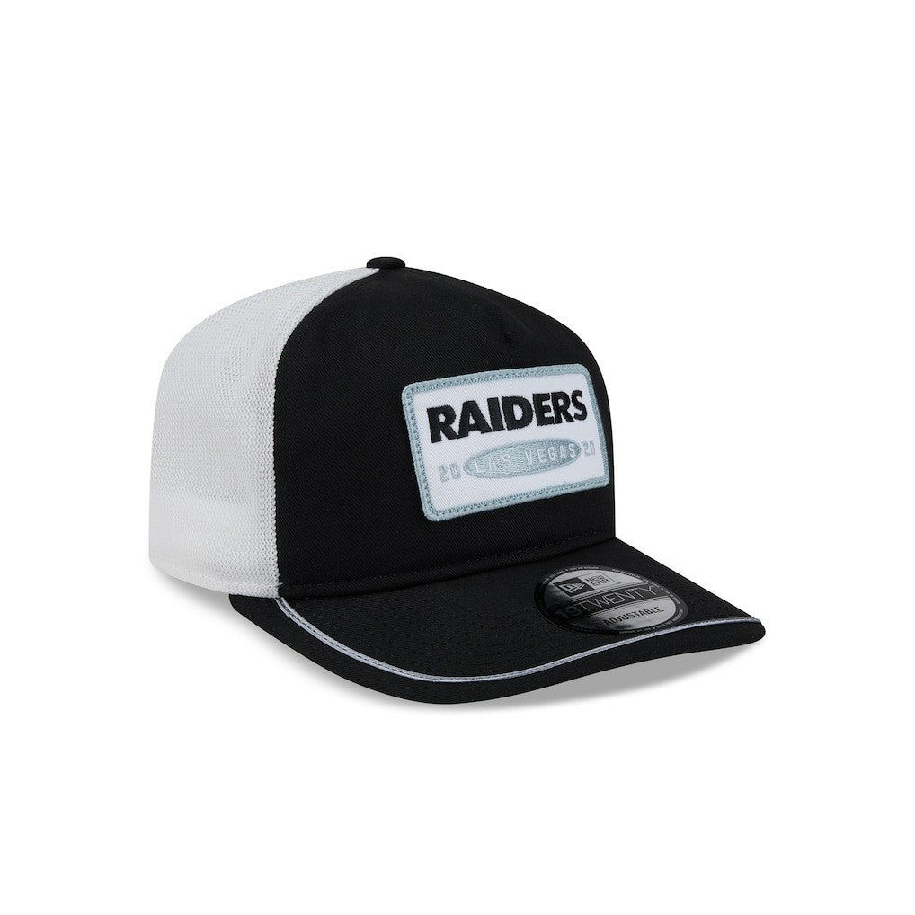 Las Vegas Raiders New Era Patch 19TWENTY Adjustable Hat Black/White