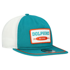 Miami Dolphins New Era Patch 19TWENTY Adjustable Hat Aqua/White