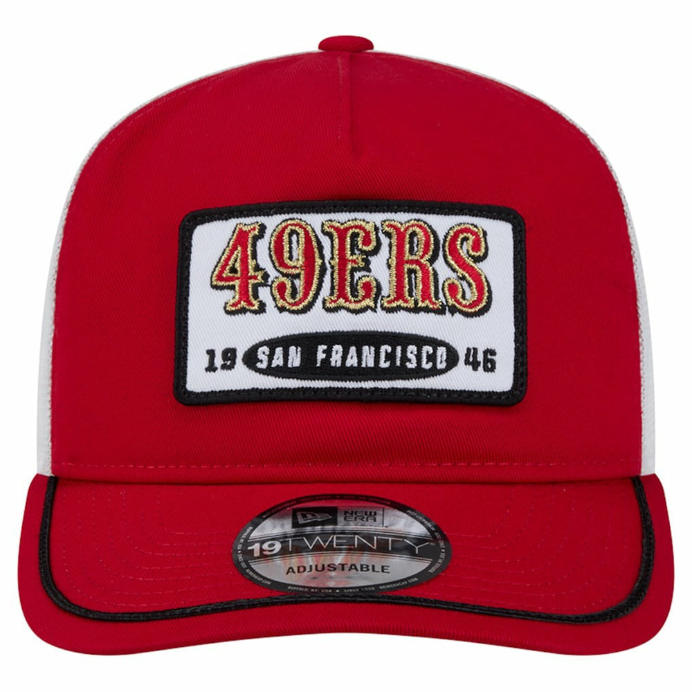 San Francisco 49ers New Era Patch 19TWENTY Adjustable Hat Scarlet/White
