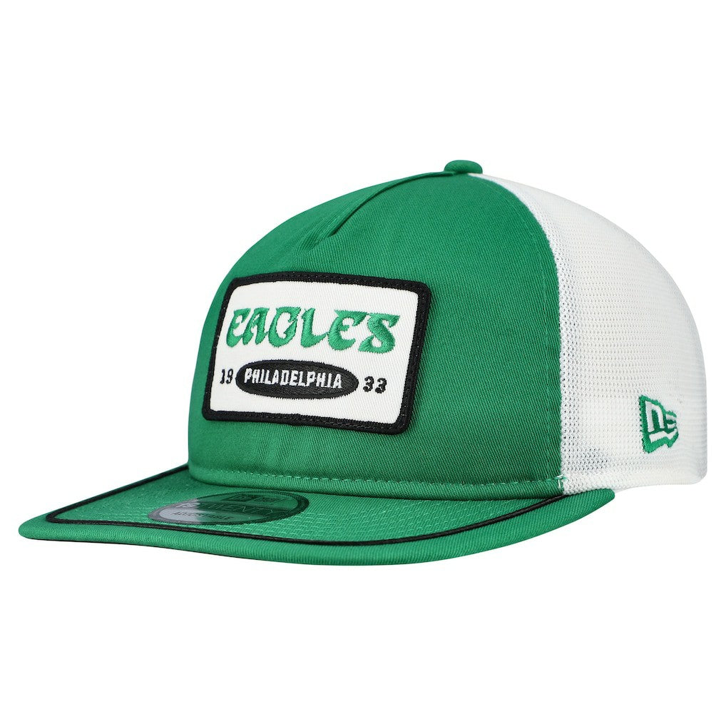 Philadelphia Eagles New Era Patch 19TWENTY Adjustable Hat Kelly Green/White