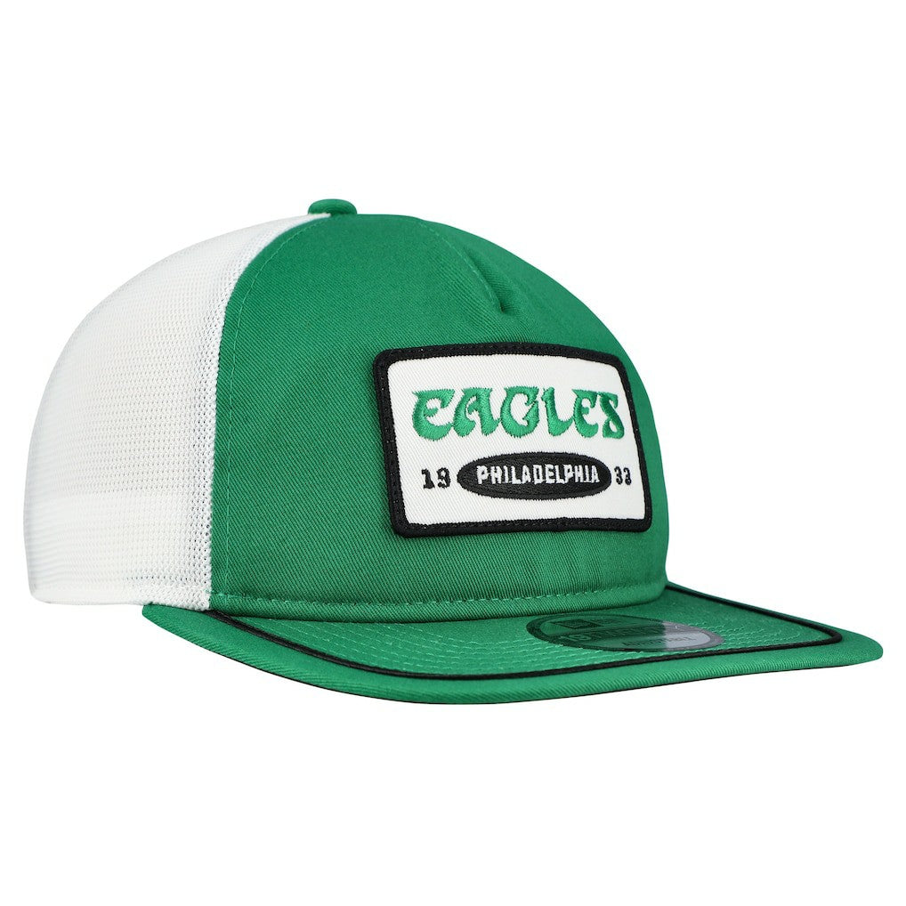 Philadelphia Eagles New Era Patch 19TWENTY Adjustable Hat Kelly Green/White