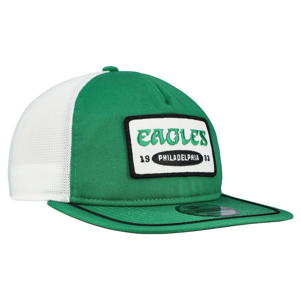 Philadelphia Eagles New Era Patch 19TWENTY Adjustable Hat Kelly Green/White