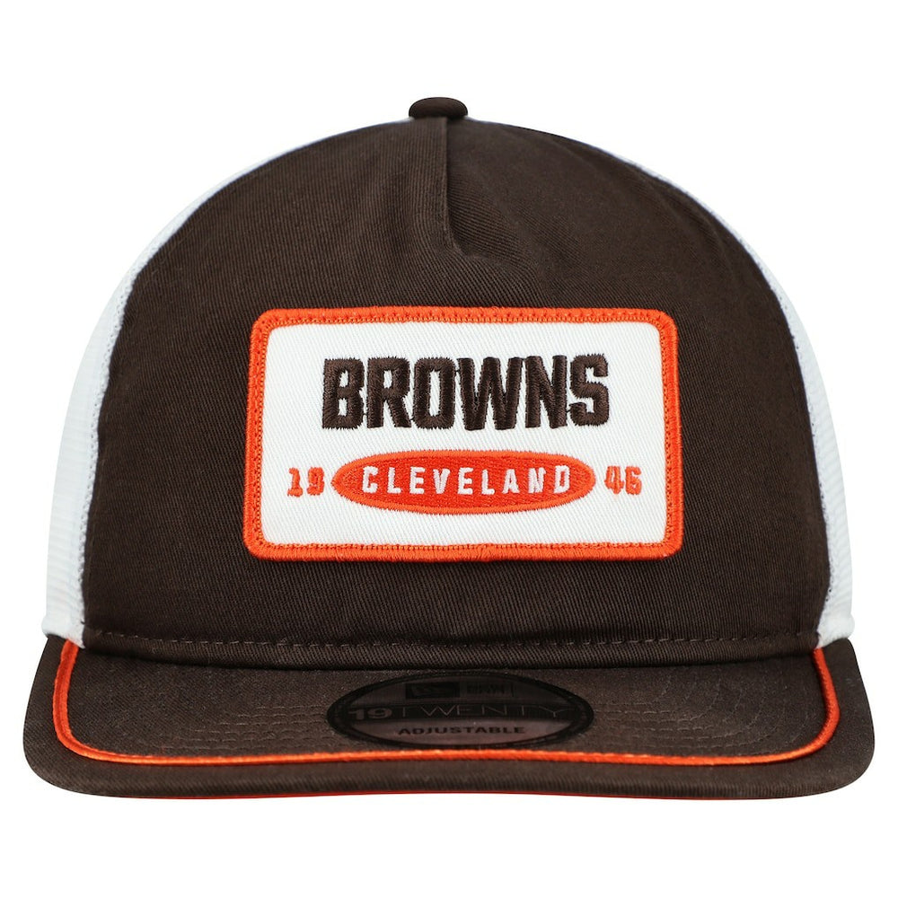 Cleveland Browns New Era Patch 19TWENTY Adjustable Hat Brown/White