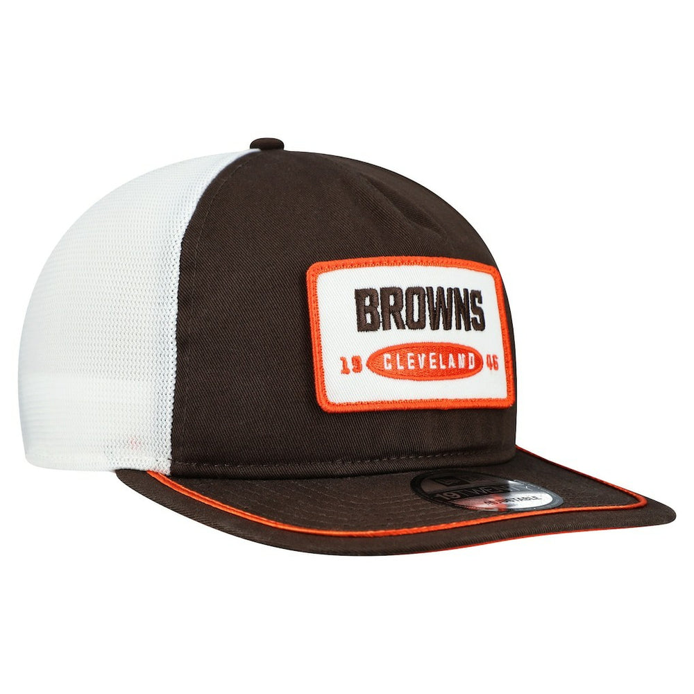 Cleveland Browns New Era Patch 19TWENTY Adjustable Hat Brown/White