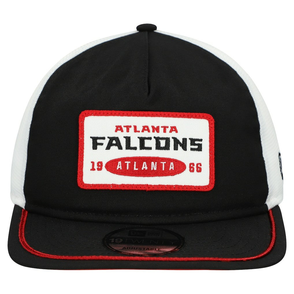 Atlanta Falcons New Era Patch 19TWENTY Adjustable Hat Black/White