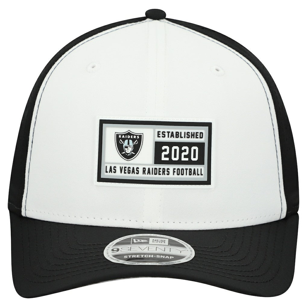 Las Vegas Raiders New Era Established Patch 9SEVENTY Adjustable Hat White/Black