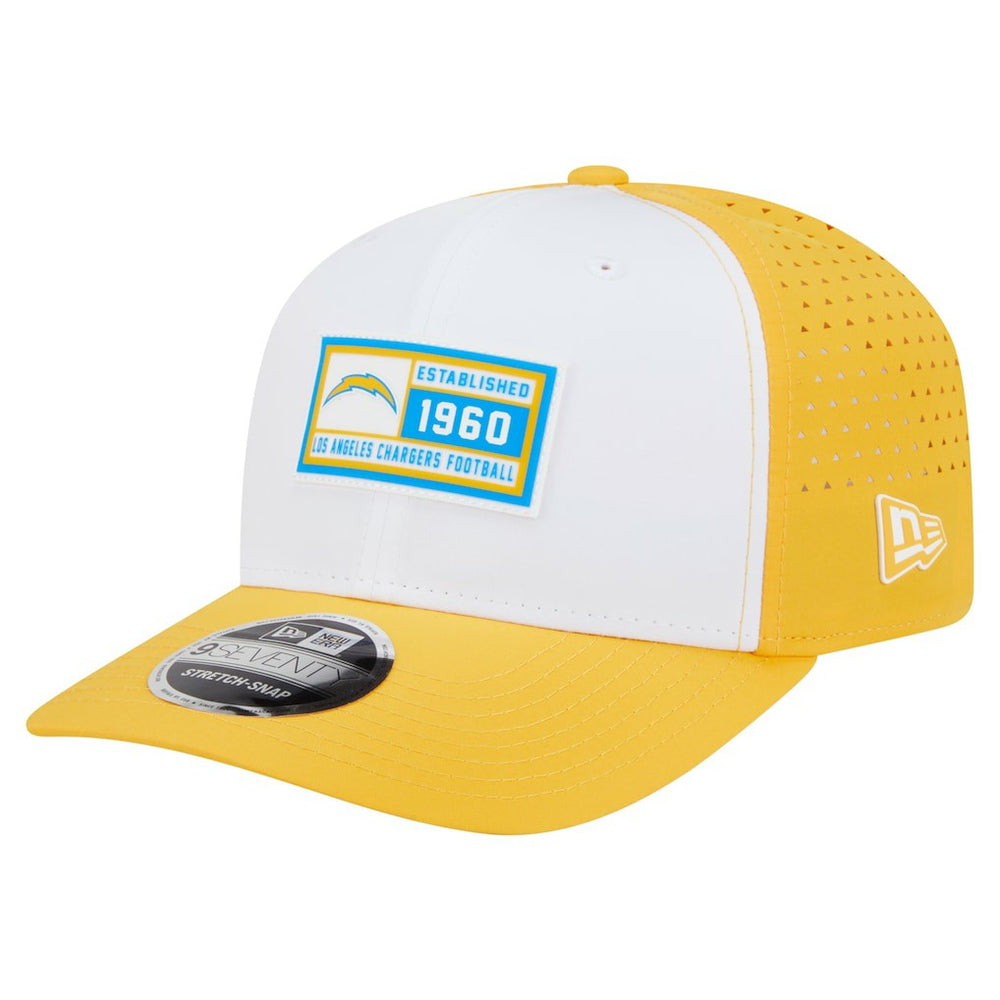 Los Angeles Chargers New Era Established Patch 9SEVENTY Adjustable Hat White/Gold
