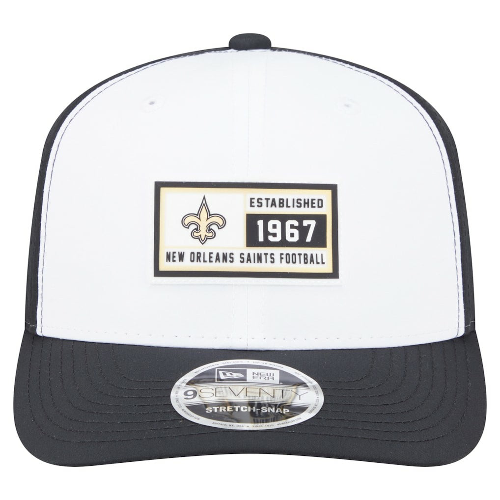 New Orleans Saints New Era Established Patch 9SEVENTY Adjustable Hat White/Black