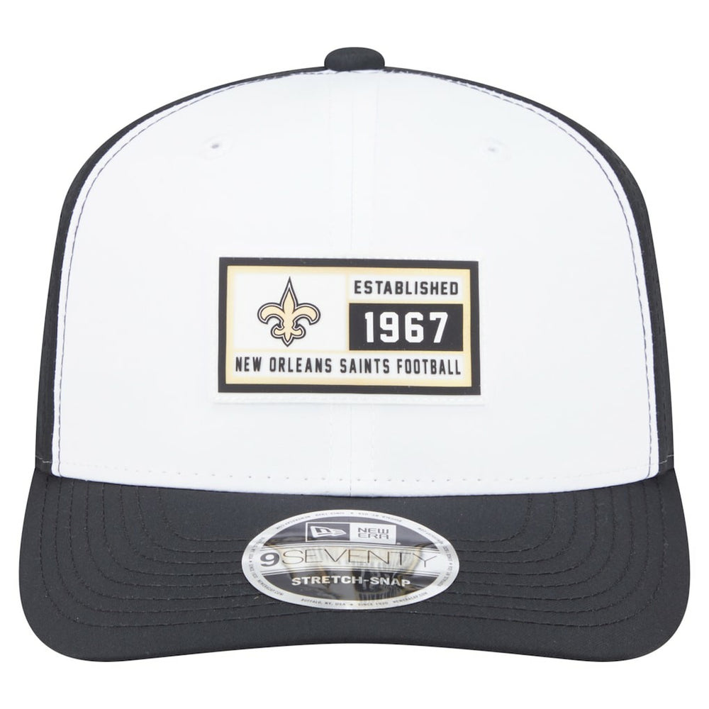 New Orleans Saints New Era Established Patch 9SEVENTY Adjustable Hat White/Black