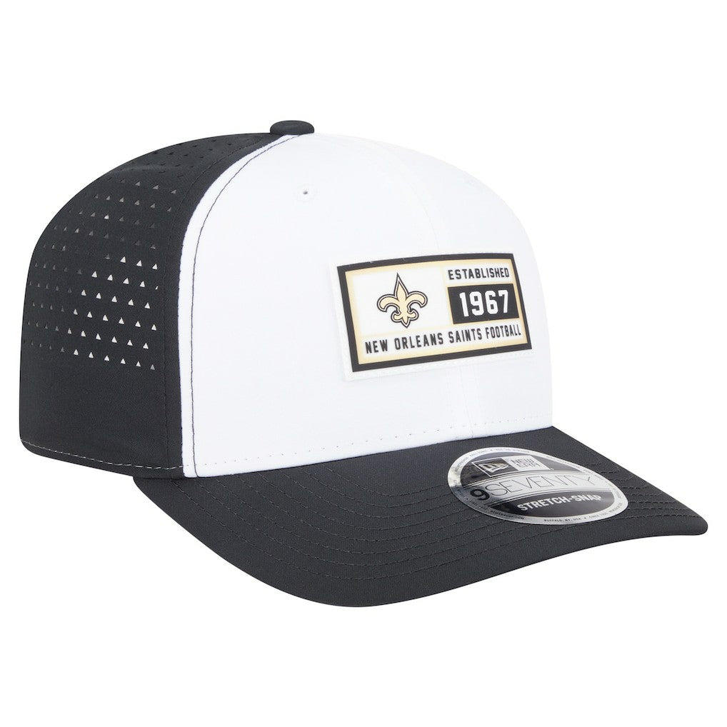 New Orleans Saints New Era Established Patch 9SEVENTY Adjustable Hat White/Black