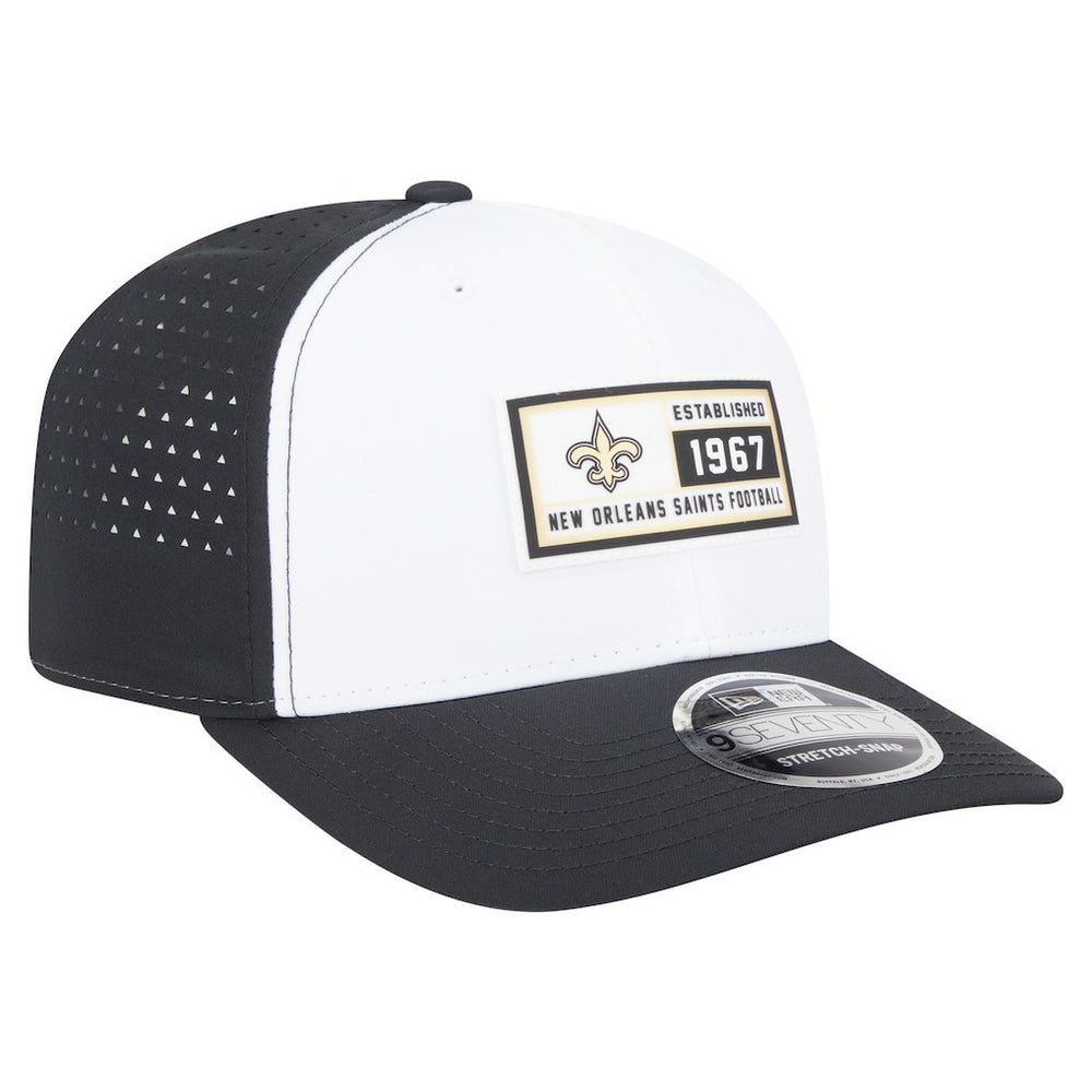 New Orleans Saints New Era Established Patch 9SEVENTY Adjustable Hat White/Black