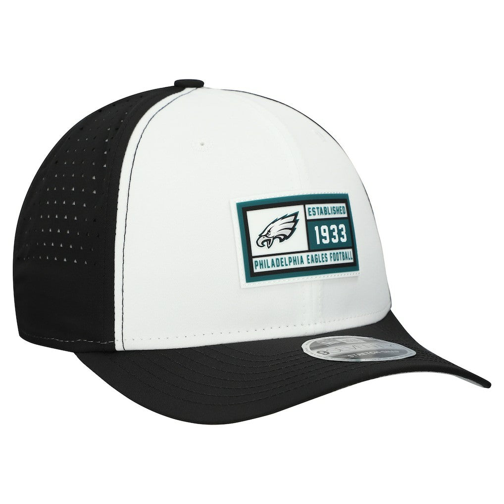 Philadelphia Eagles New Era Established Patch 9SEVENTY Adjustable Hat White/Black