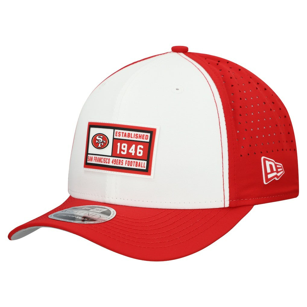San Francisco 49ers New Era Established Patch 9SEVENTY Adjustable Hat White/Scarlet