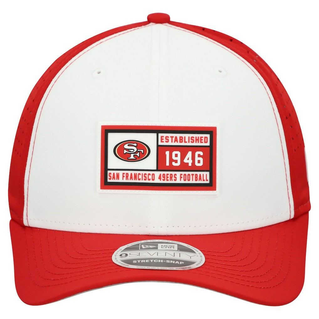 San Francisco 49ers New Era Established Patch 9SEVENTY Adjustable Hat White/Scarlet