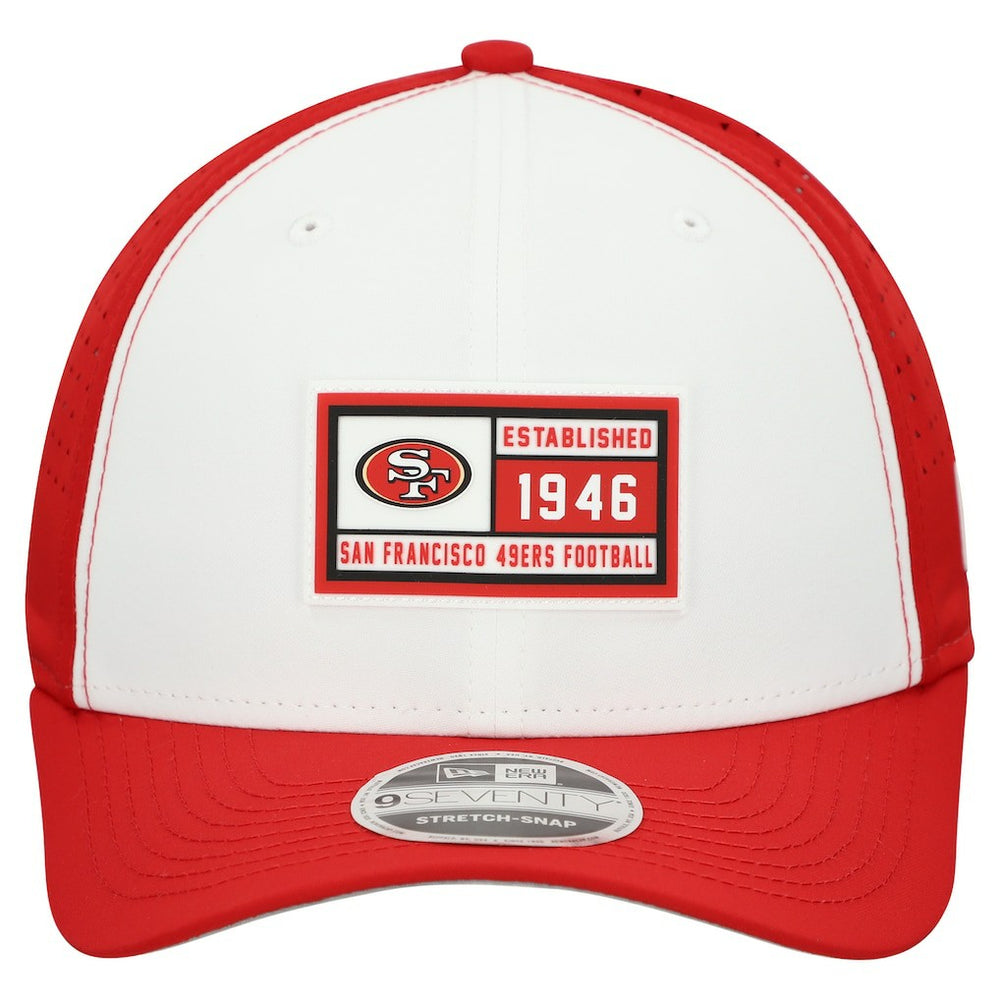 San Francisco 49ers New Era Established Patch 9SEVENTY Adjustable Hat White/Scarlet