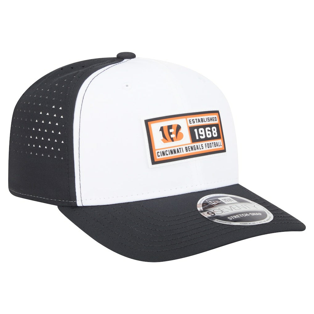 Cincinnati Bengals New Era Established Patch 9SEVENTY Adjustable Hat White/Black