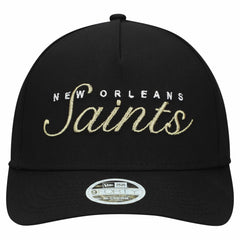 New Orleans Saints New Era Women's Metallic 9FORTY M-Crown A-Frame Adjustable Hat Black