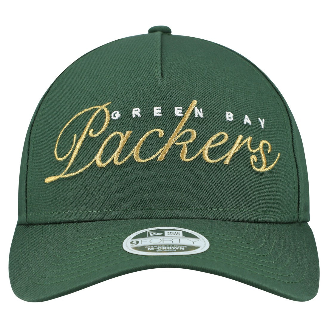 Green Bay Packers New Era Women's Metallic 9FORTY M-Crown A-Frame Adjustable Hat Green