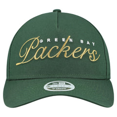 Green Bay Packers New Era Women's Metallic 9FORTY M-Crown A-Frame Adjustable Hat Green