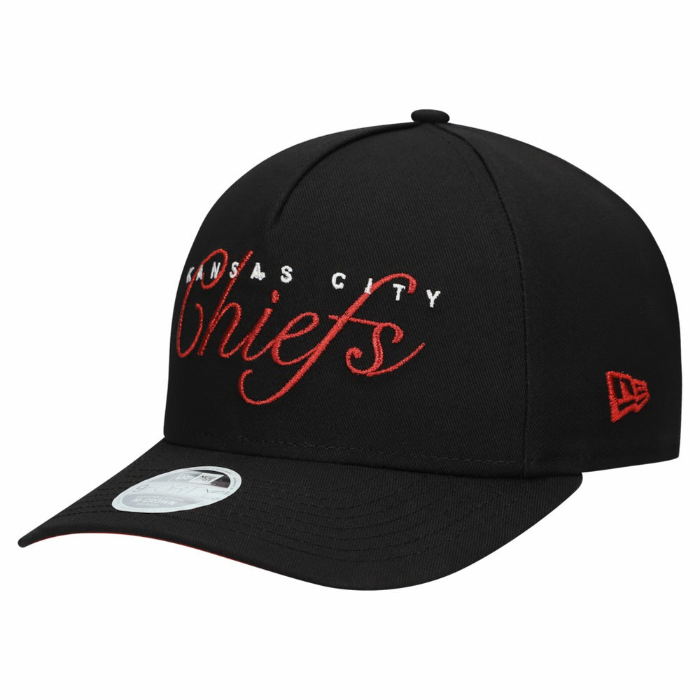 Kansas City Chiefs New Era Women's Metallic 9FORTY M-Crown A-Frame Adjustable Hat Black