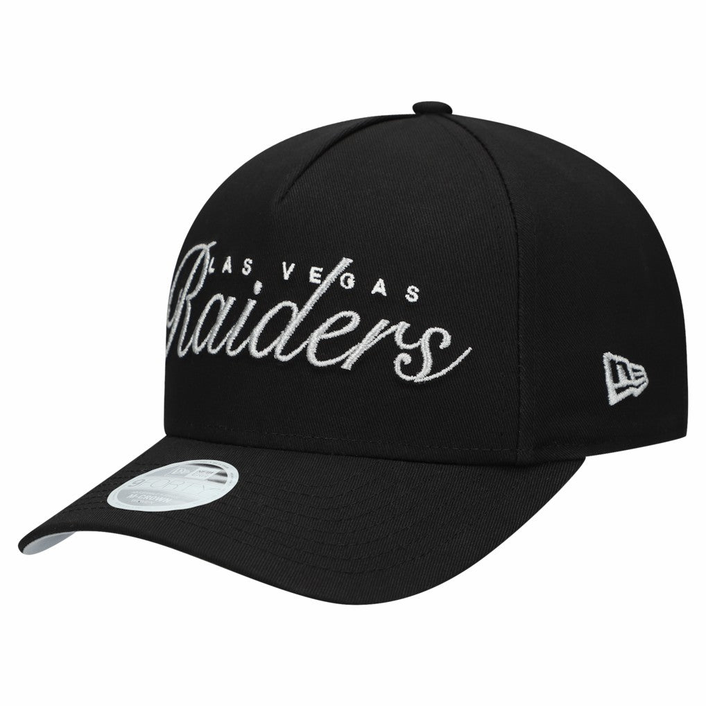 Las Vegas Raiders New Era Women's Metallic 9FORTY M-Crown A-Frame Adjustable Hat Black