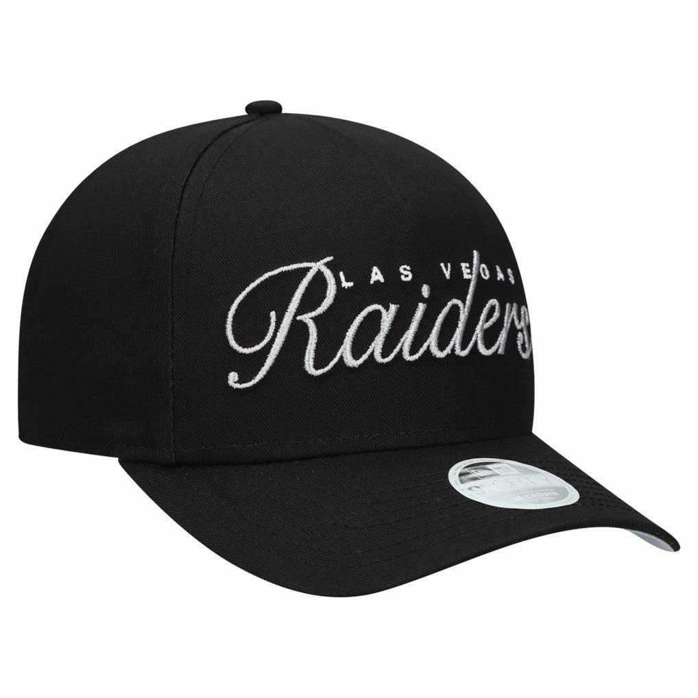 Las Vegas Raiders New Era Women's Metallic 9FORTY M-Crown A-Frame Adjustable Hat Black