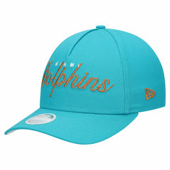 Miami Dolphins New Era Women's Metallic 9FORTY M-Crown A-Frame Adjustable Hat Aqua