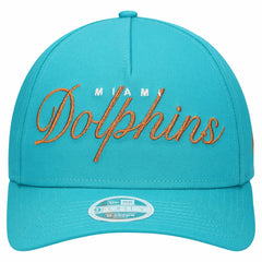 Miami Dolphins New Era Women's Metallic 9FORTY M-Crown A-Frame Adjustable Hat Aqua