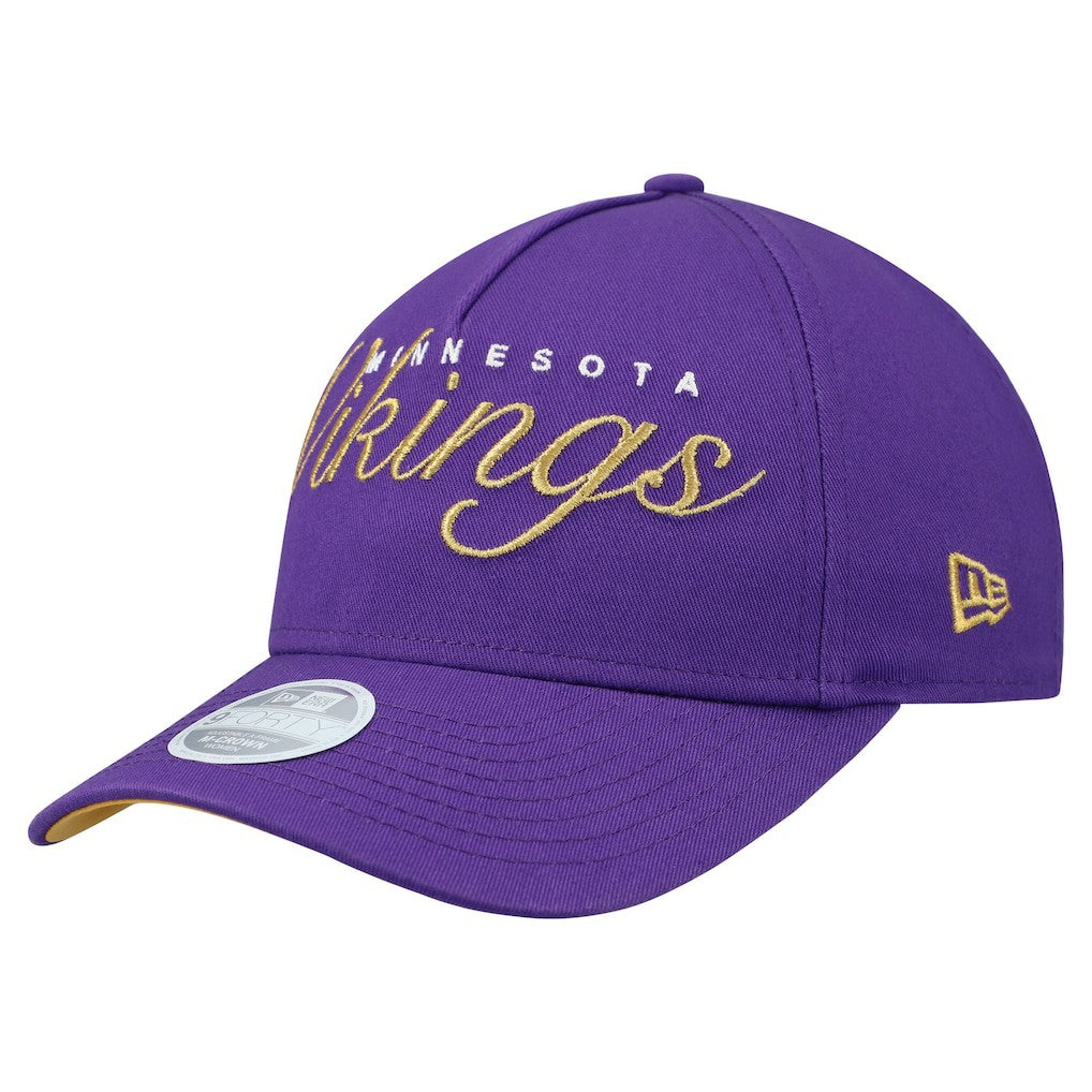 Minnesota Vikings New Era Women's Metallic 9FORTY M-Crown A-Frame Adjustable Hat Purple