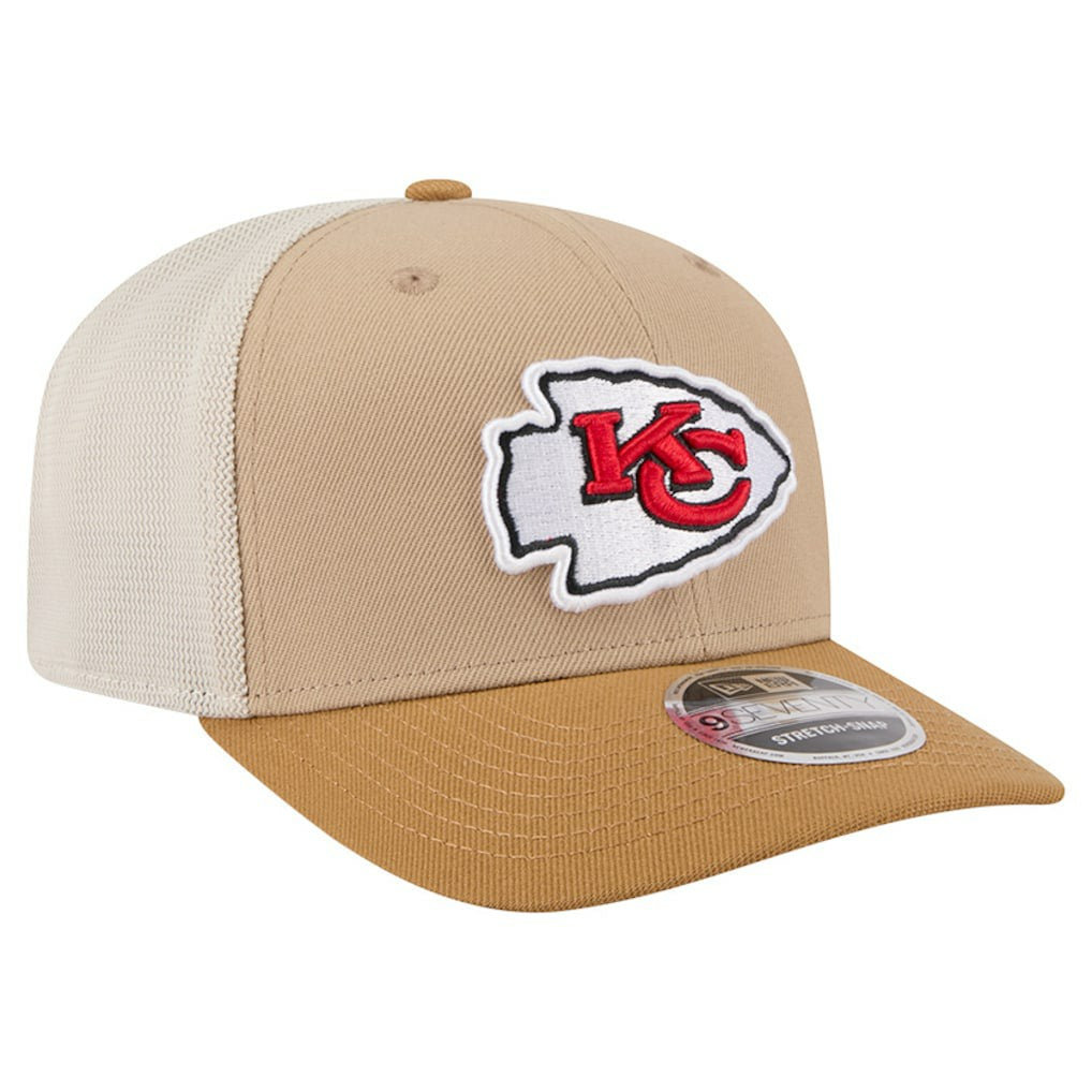 Kansas City Chiefs New Era Two-Tone Trucker 9SEVENTY Adjustable Hat Light Beige