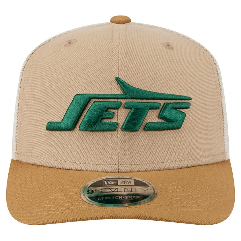New York Jets New Era Two-Tone Trucker 9SEVENTY Adjustable Hat Light Beige