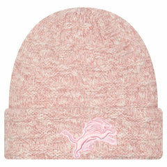 Detroit Lions New Era Women's Metallic Cuffed Knit Hat Pink