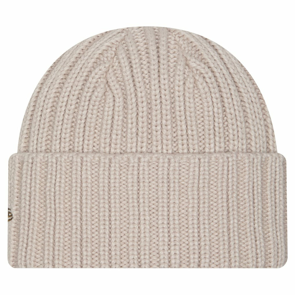 Kansas City Chiefs New Era Logo Applique Cuffed Knit Hat Light Beige