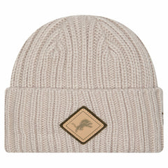 Detroit Lions New Era Logo Applique Cuffed Knit Hat Light Beige